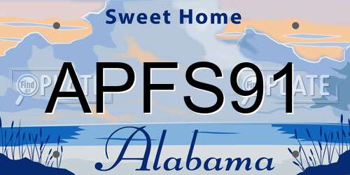 APFS91 Alabama License Plate