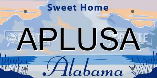 APLUSA Alabama License Plate