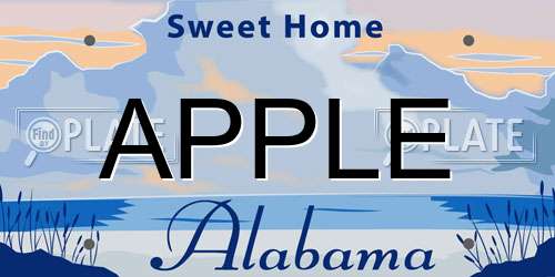 APPLE Alabama License Plate