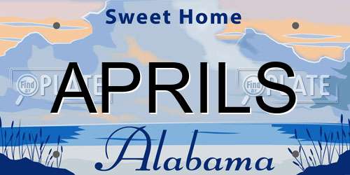 APRILS Alabama License Plate