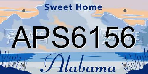 APS6156 Alabama License Plate