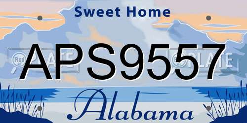 APS9557 Alabama License Plate