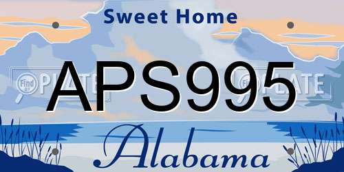 APS995 Alabama License Plate