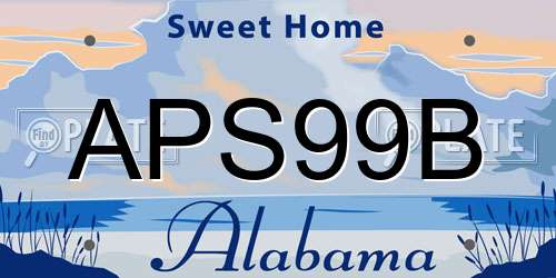 APS99B Alabama License Plate