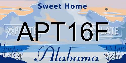 APT16F Alabama License Plate