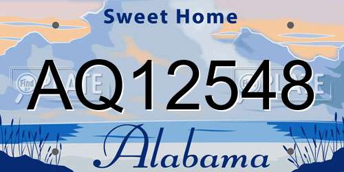 AQ12548 Alabama License Plate