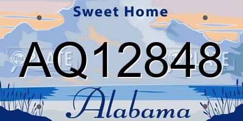 AQ12848 Alabama License Plate