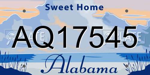 AQ17545 Alabama License Plate