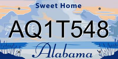 AQ1T548 Alabama License Plate