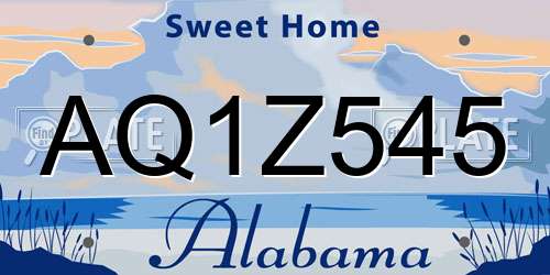 AQ1Z545 Alabama License Plate