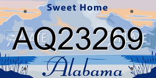 AQ23269 Alabama License Plate