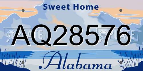 AQ28576 Alabama License Plate