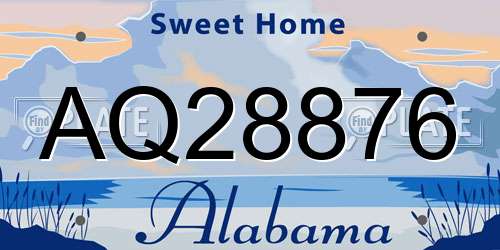 AQ28876 Alabama License Plate