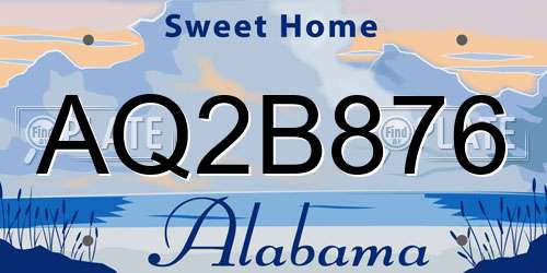 AQ2B876 Alabama License Plate