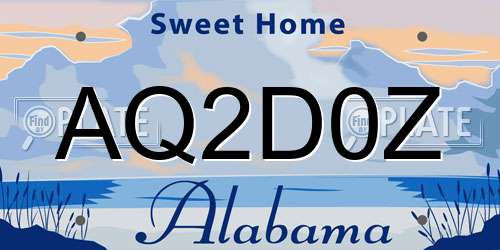 AQ2D0Z Alabama License Plate