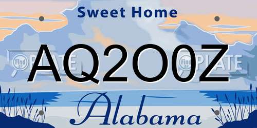 AQ2O0Z Alabama License Plate