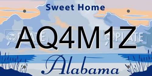 AQ4M1Z Alabama License Plate