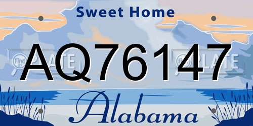 AQ76147 Alabama License Plate