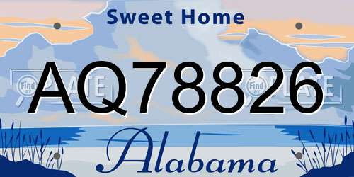 AQ78826 Alabama License Plate