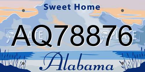 AQ78876 Alabama License Plate
