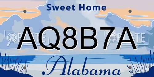 AQ8B7A Alabama License Plate
