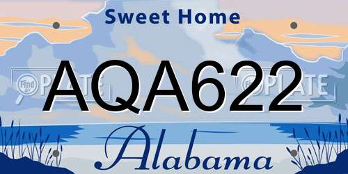 AQA622 Alabama License Plate