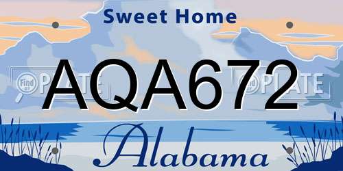 AQA672 Alabama License Plate