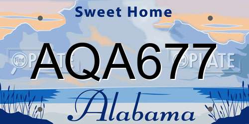 AQA677 Alabama License Plate