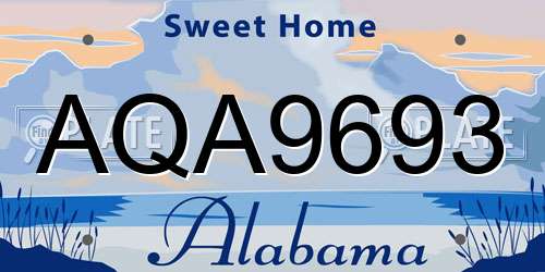 AQA9693 Alabama License Plate