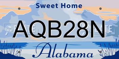 AQB28N Alabama License Plate