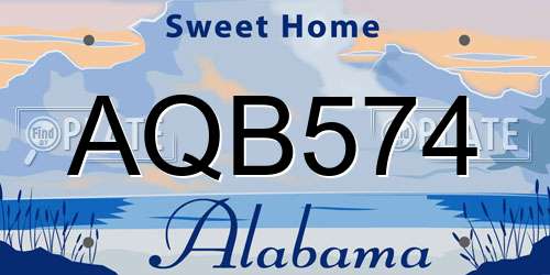 AQB574 Alabama License Plate