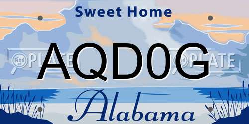 AQD0G Alabama License Plate