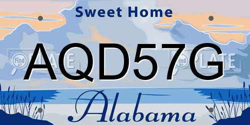 AQD57G Alabama License Plate