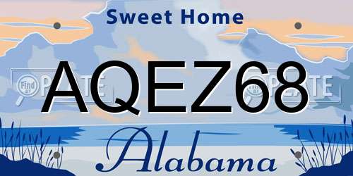 AQEZ68 Alabama License Plate