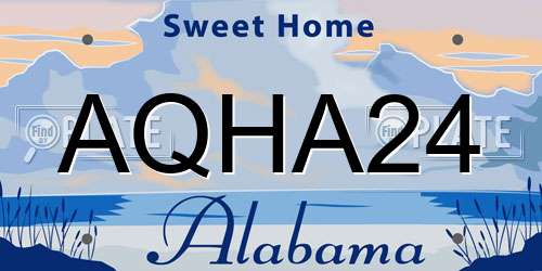 AQHA24 Alabama License Plate