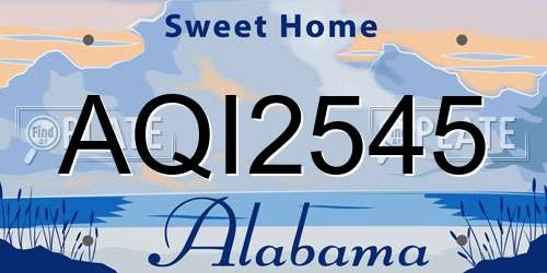 AQI2545 Alabama License Plate