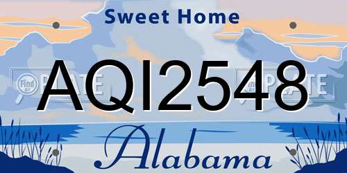 AQI2548 Alabama License Plate