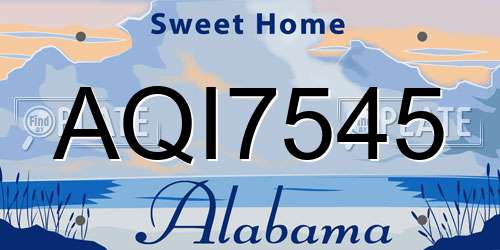 AQI7545 Alabama License Plate