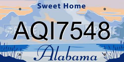 AQI7548 Alabama License Plate