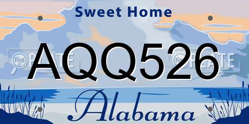 AQQ526 Alabama License Plate