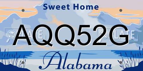 AQQ52G Alabama License Plate
