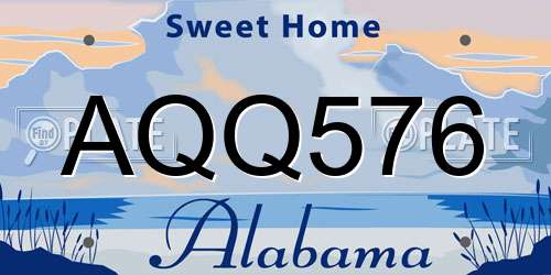 AQQ576 Alabama License Plate