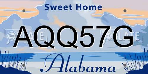 AQQ57G Alabama License Plate