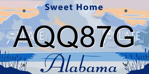 AQQ87G Alabama License Plate