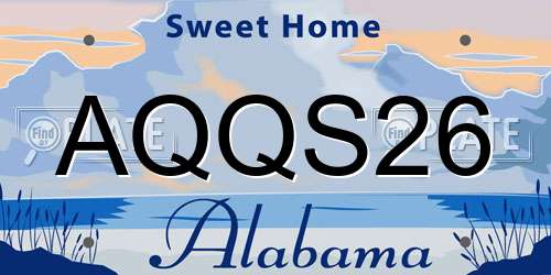 AQQS26 Alabama License Plate