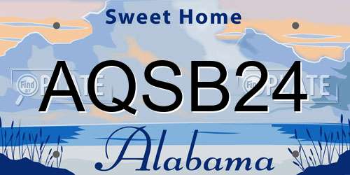 AQSB24 Alabama License Plate