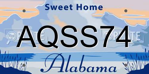 AQSS74 Alabama License Plate