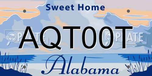AQT00T Alabama License Plate