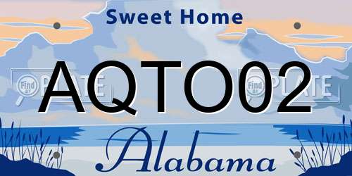 AQTO02 Alabama License Plate