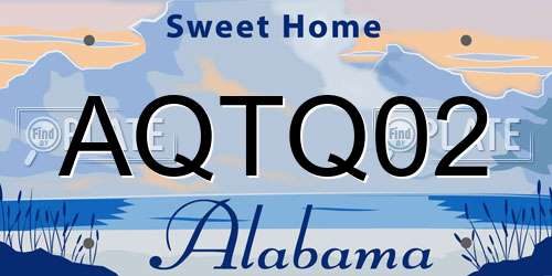 AQTQ02 Alabama License Plate